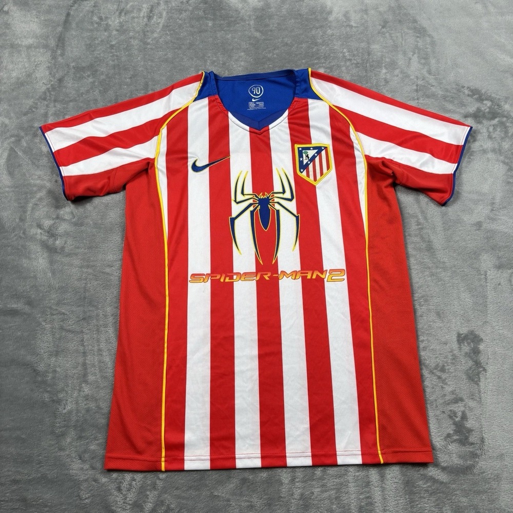 Atletico Madrid 2004/2005 Spiderman 2 Shirt Home Retro Soccer Jersey EUC Small